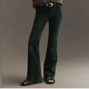Pilcro Womens Icon Flare Green Corduroy Pants 18W